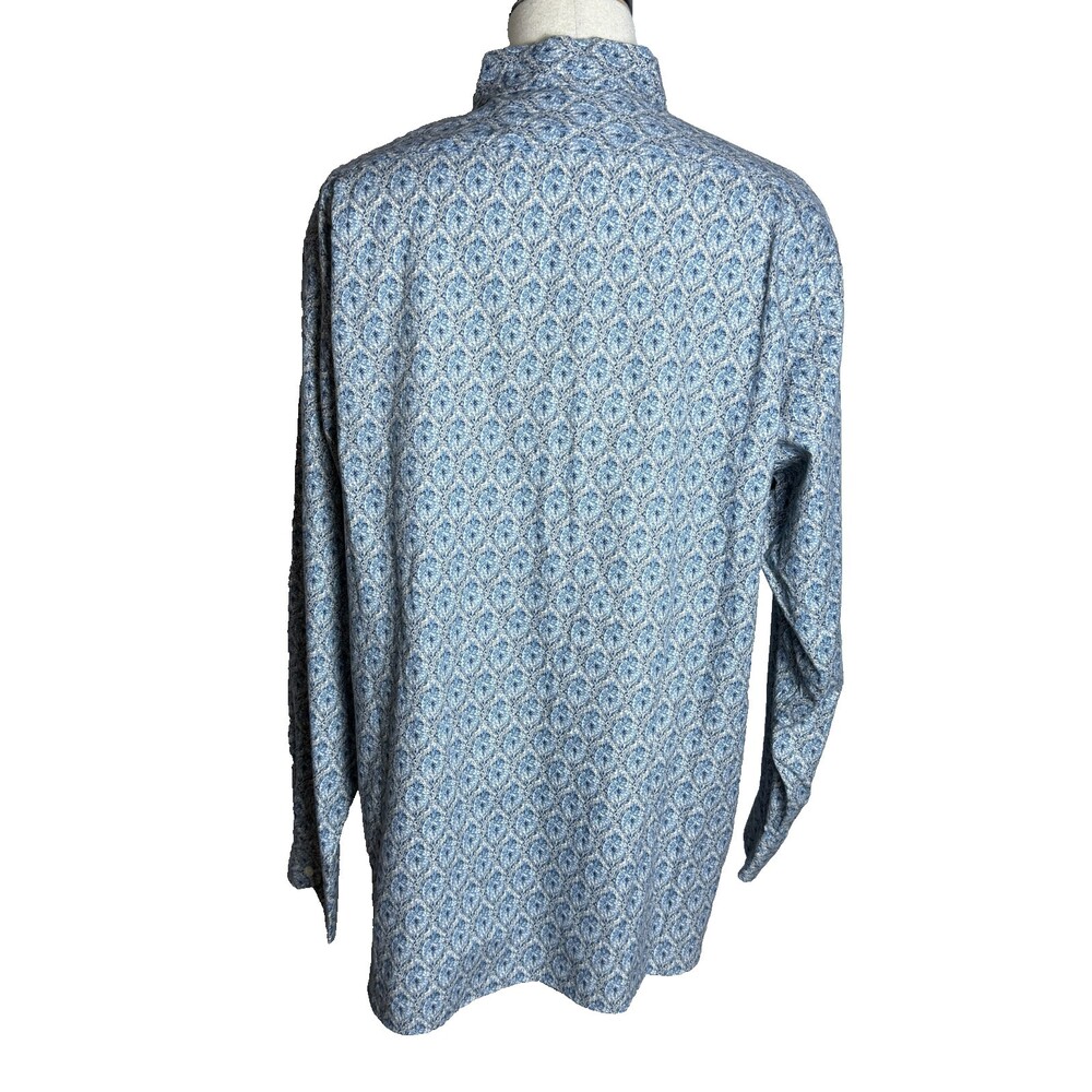 NWT Cremieux Men's Button Down XL Long Sleeves Blue & Gray Damask Jacquard Print - Picture 8 of 14